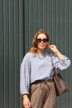 Lucy carreaux blouse blauw