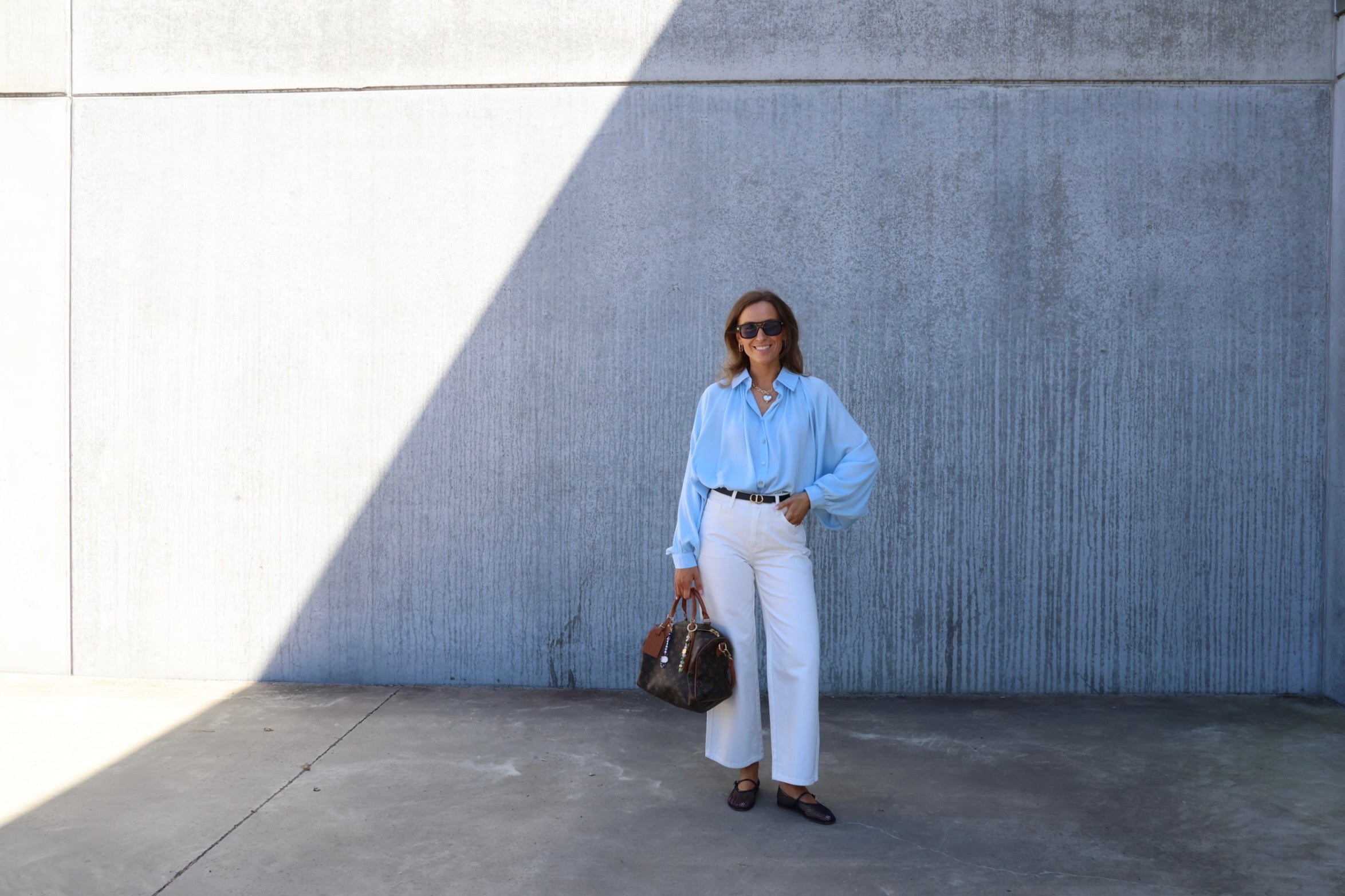 Bobbie cropped wide jeans wit