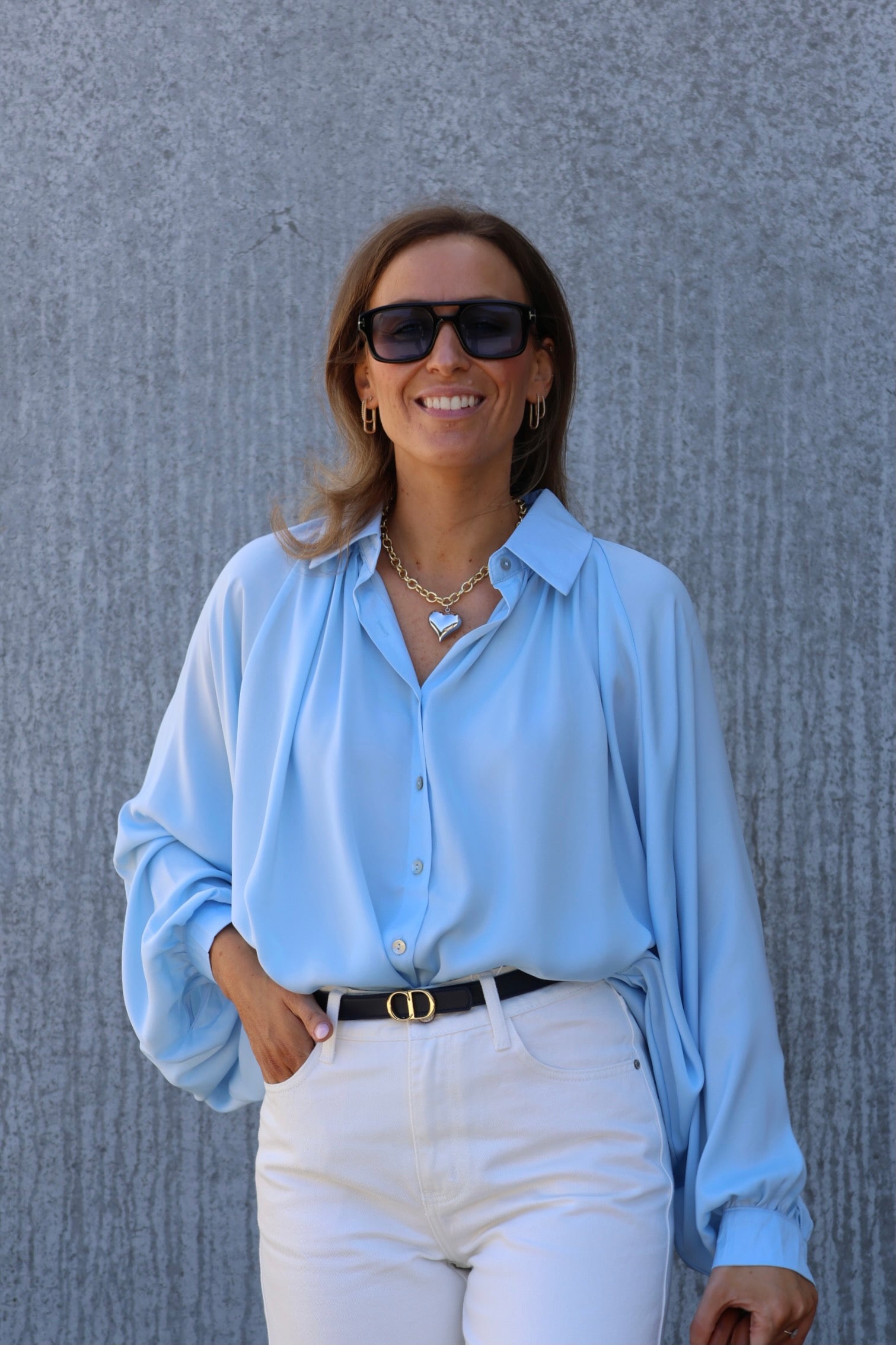 Helena blouse met wijde mouw