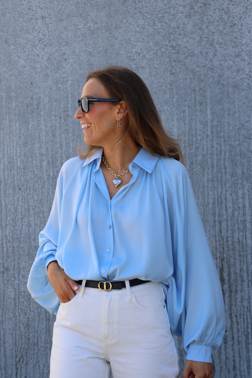 Helena blouse met wijde mouw
