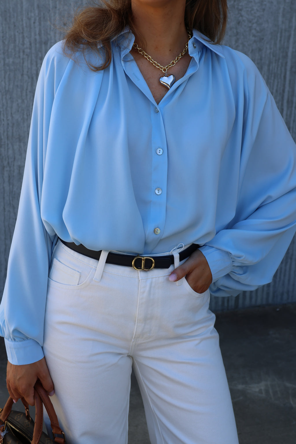 Helena blouse met wijde mouw