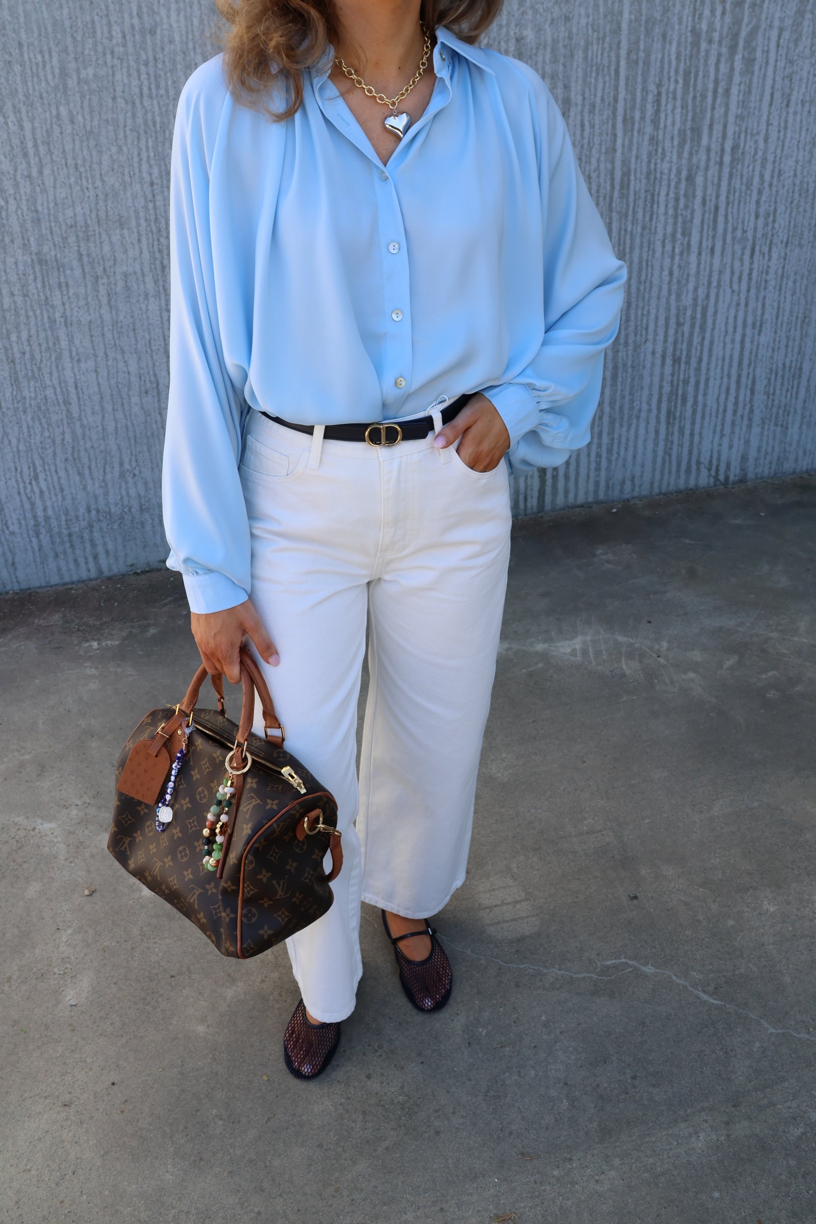 Bobbie cropped wide jeans wit