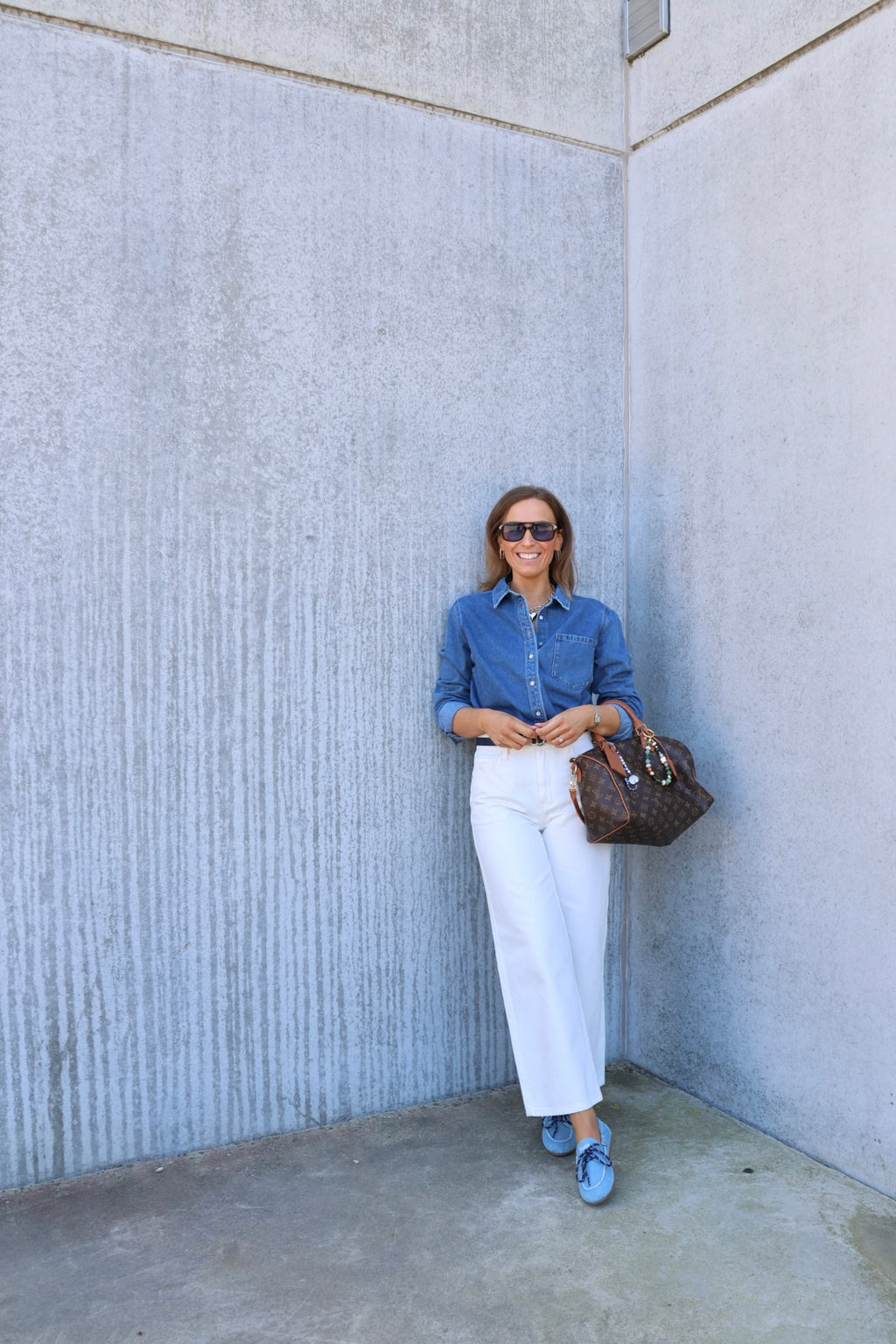 Bobbie cropped wide jeans wit