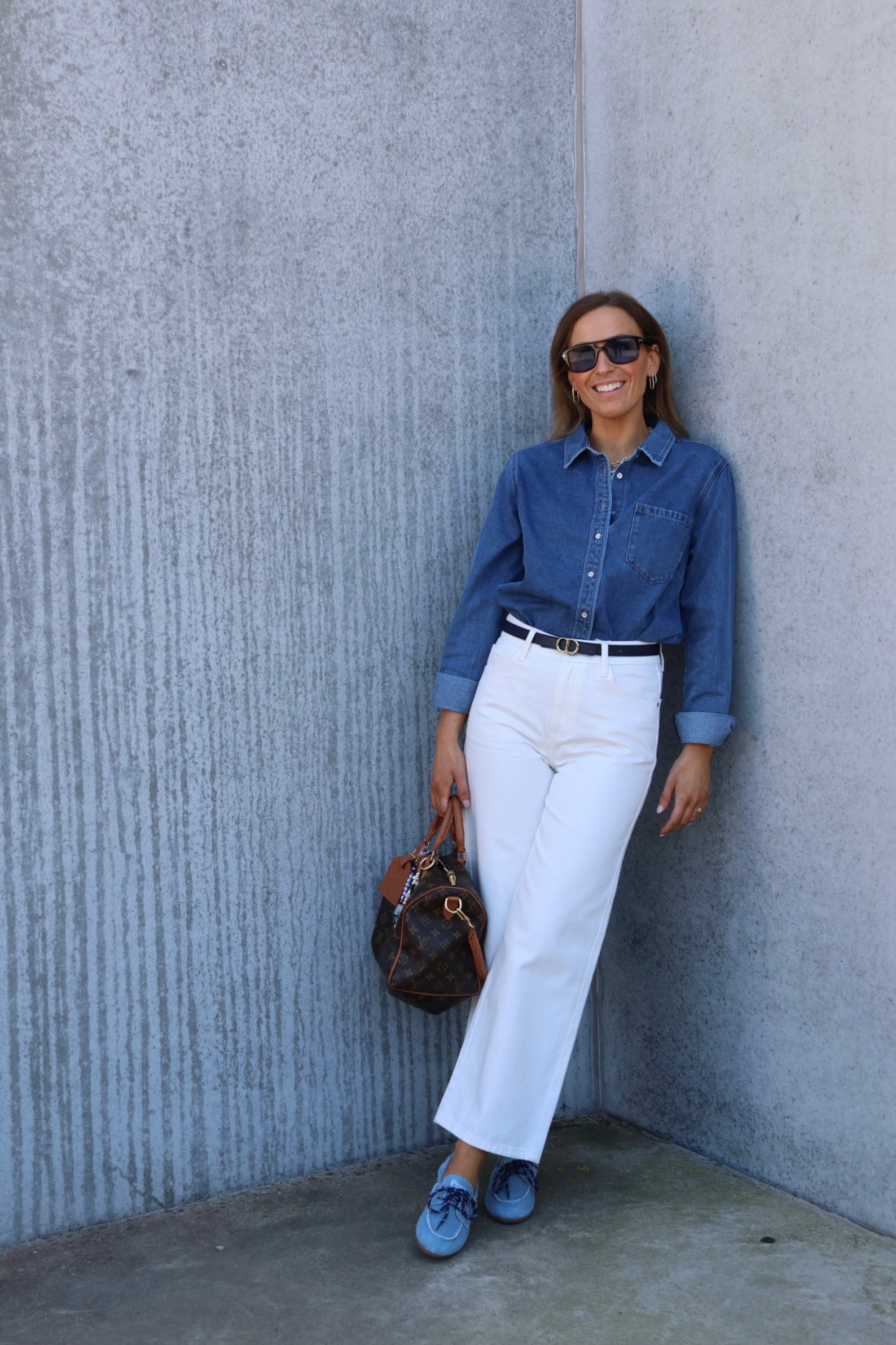 Bobbie cropped wide jeans wit