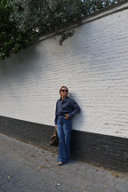 Ine wide leg jeans met plooidetail - long length