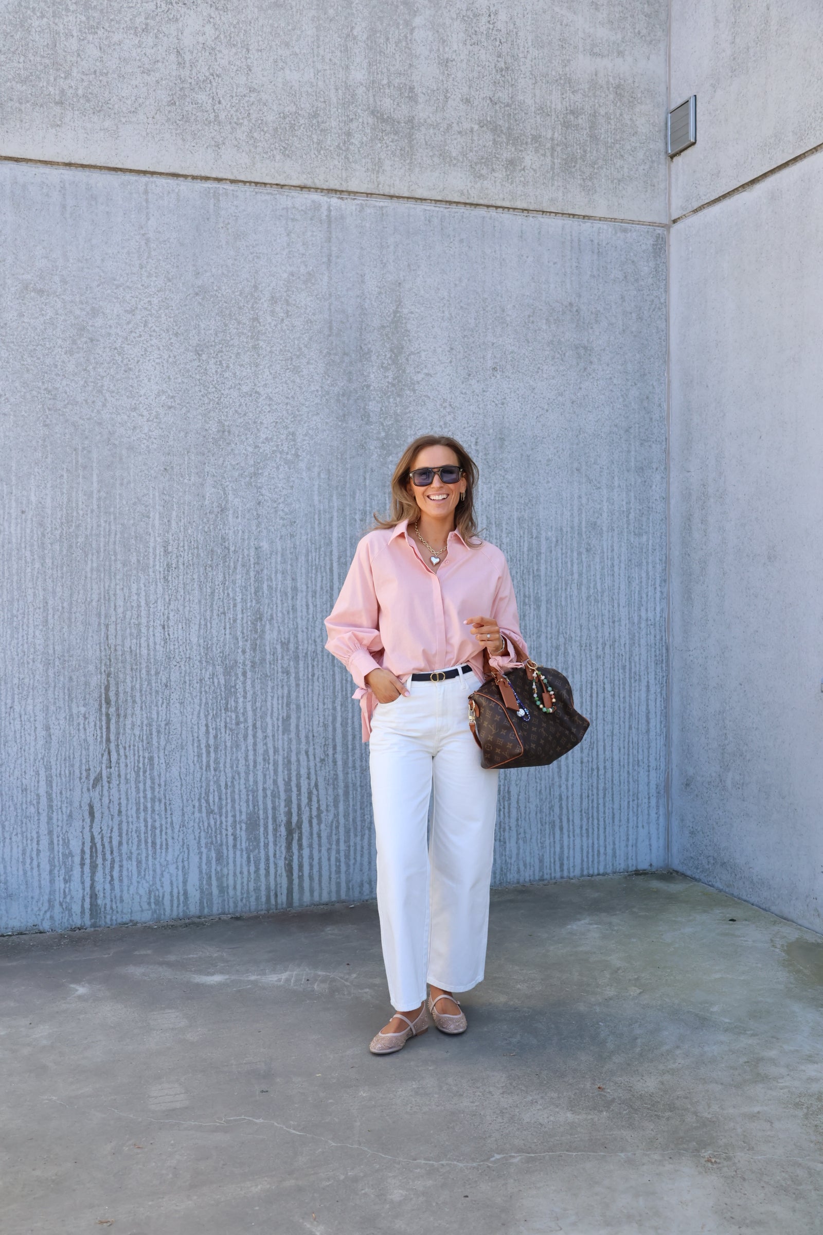 Bobbie cropped wide jeans wit