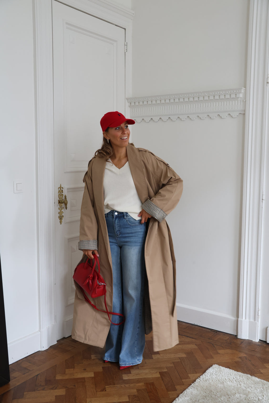 Manon V-neck knit gebroken wit