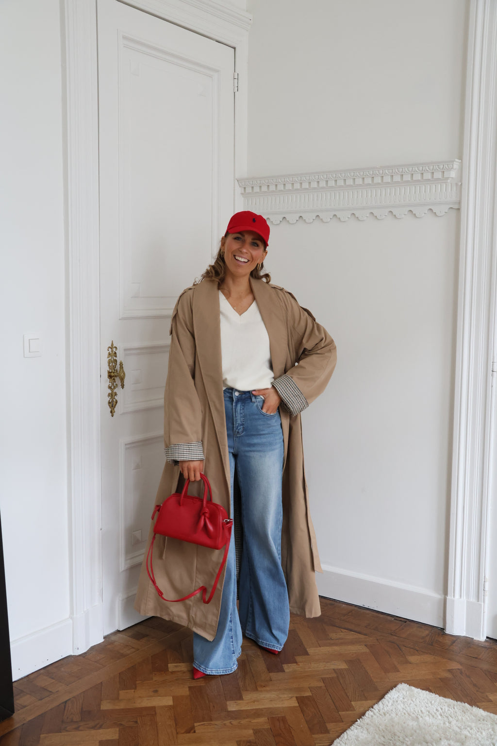 Manon V-neck knit gebroken wit