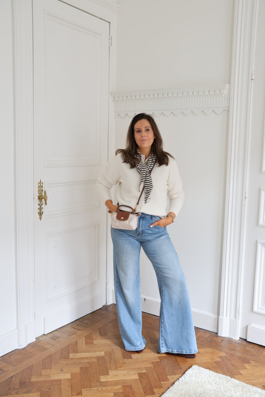 Maren ecru knit with scarf