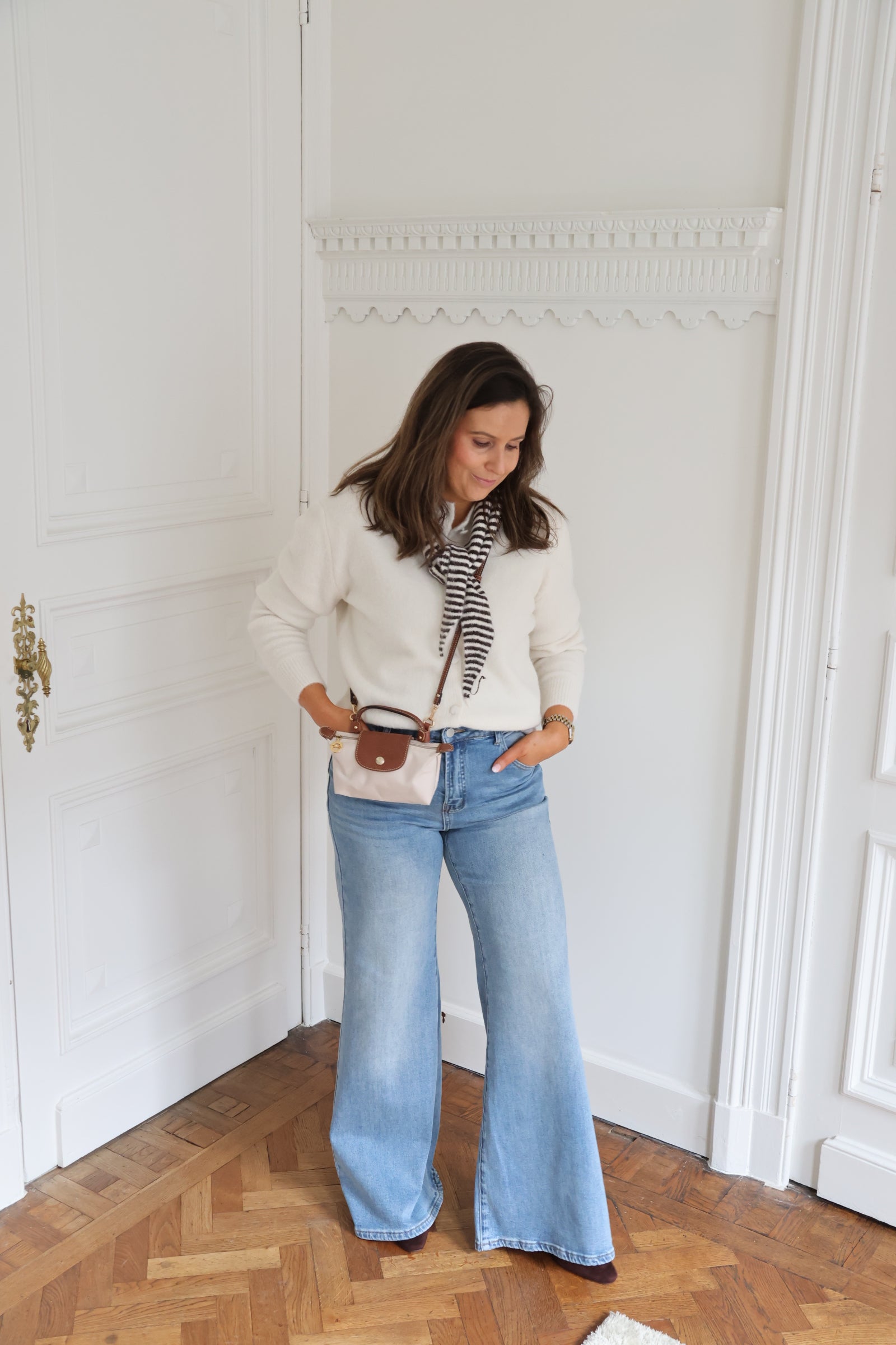 Maren ecru knit with scarf