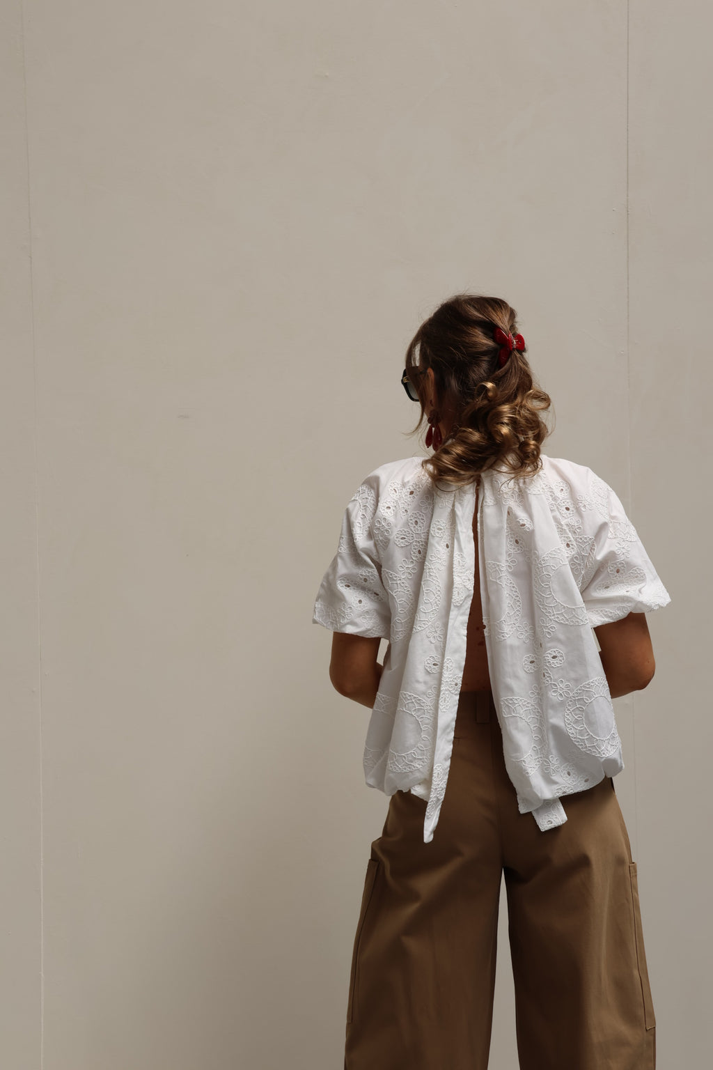 Cécile broderie blouse wit