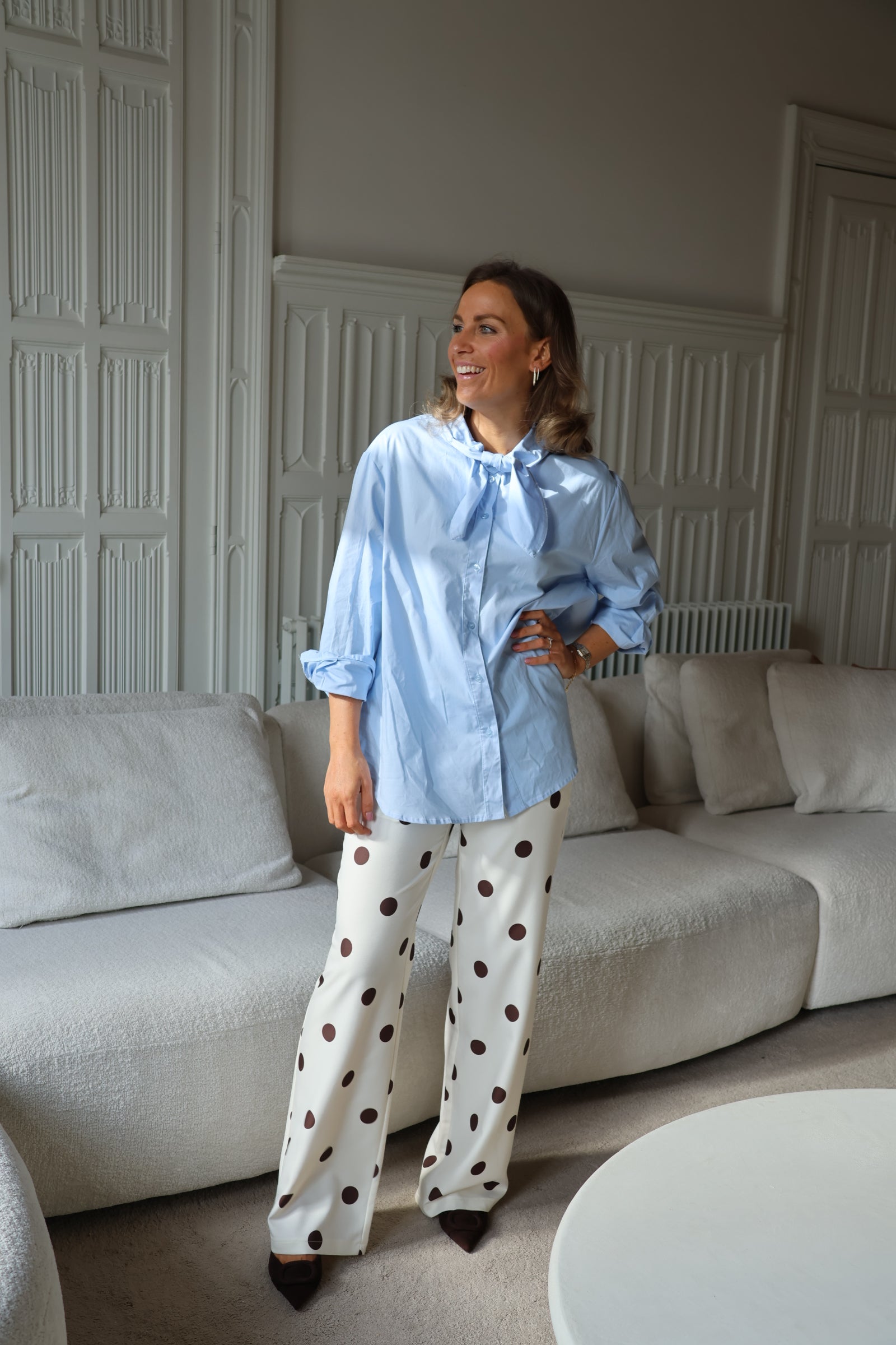 Julie hemdje met strik blauw