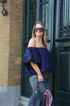 Lea off shoulder blouse marine
