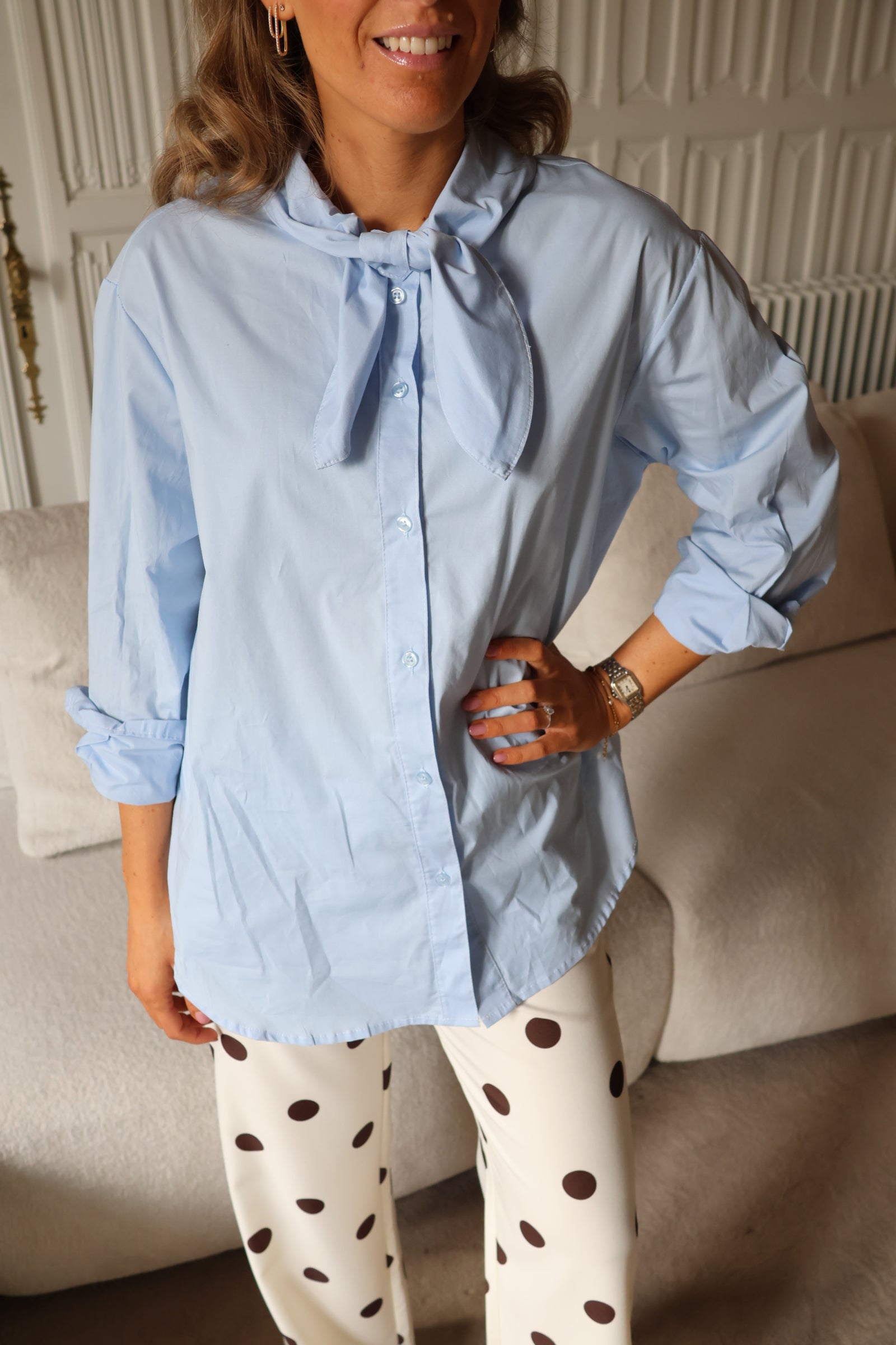 Julie hemdje met strik blauw