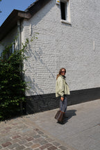 Soraya faux leather vestje zachtgroen