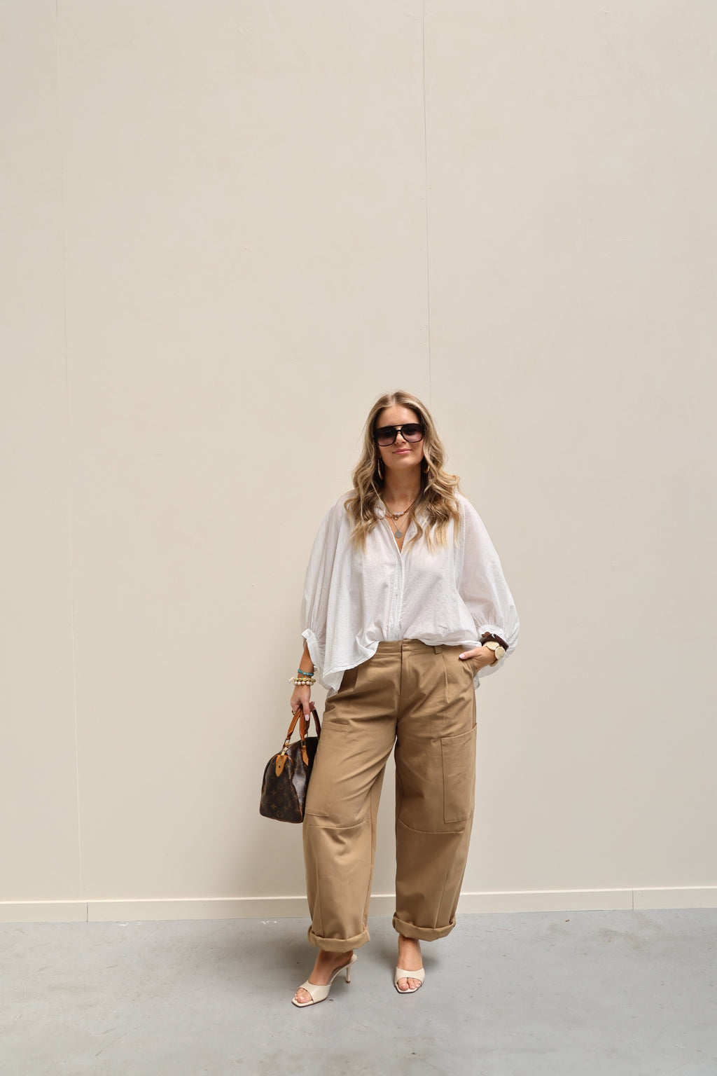 Cargo balloon broek camel