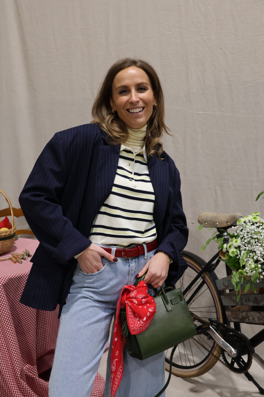 Viona striped blazer marine