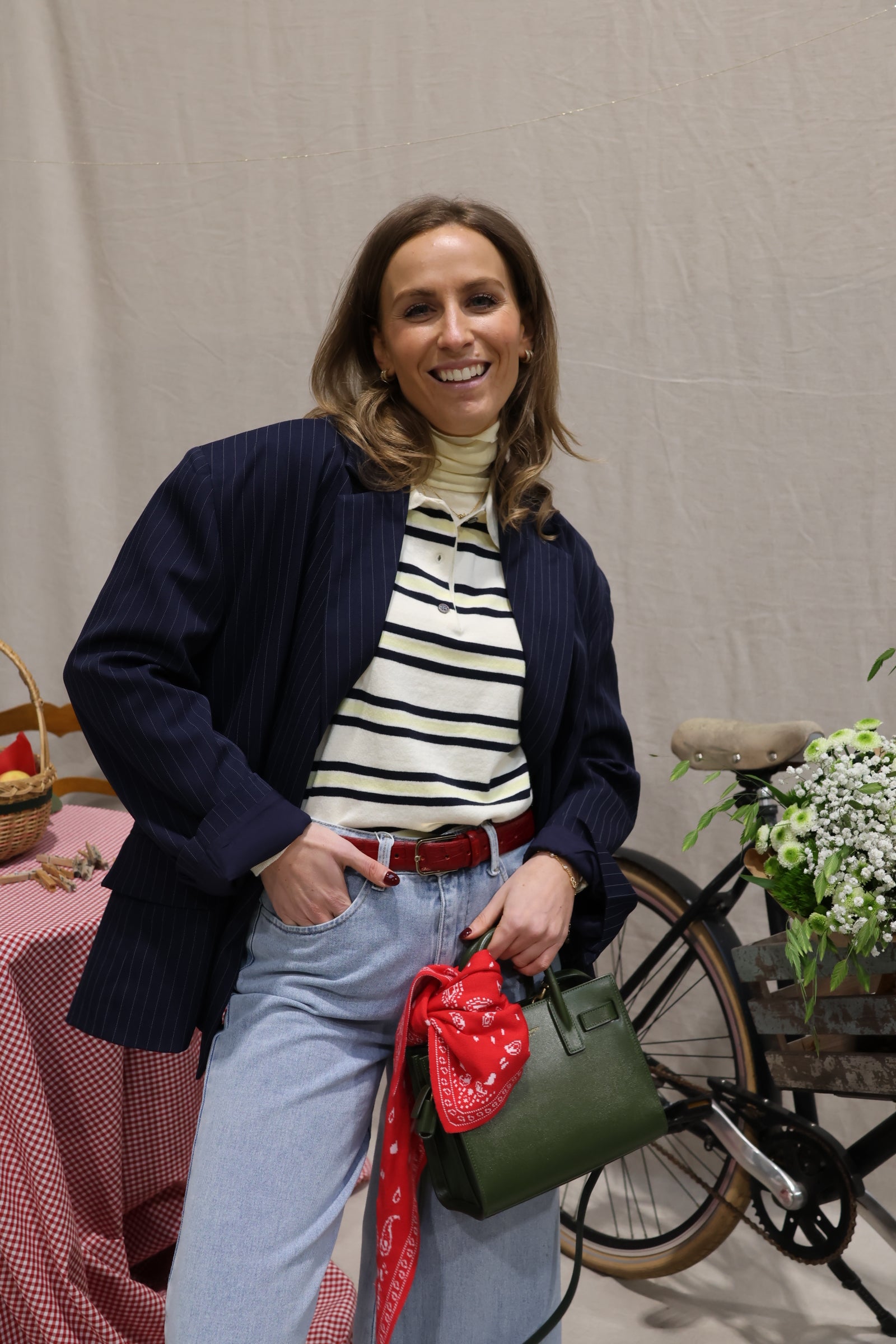 Viona striped blazer marine