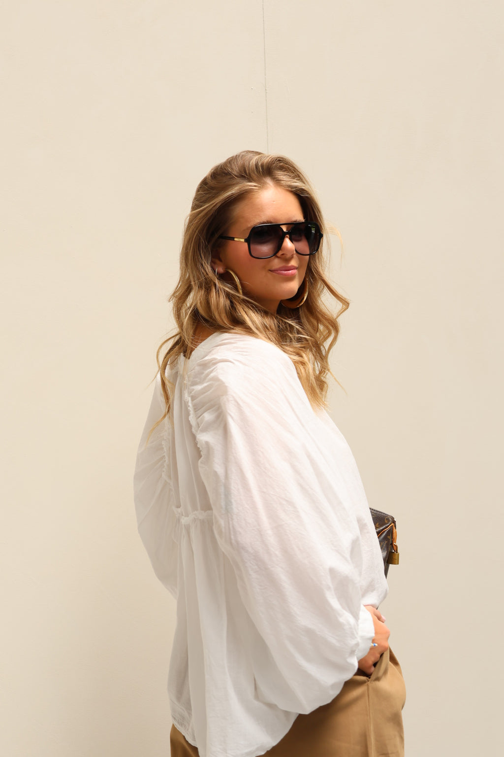 Juliette blouse met wijde mouwen wit