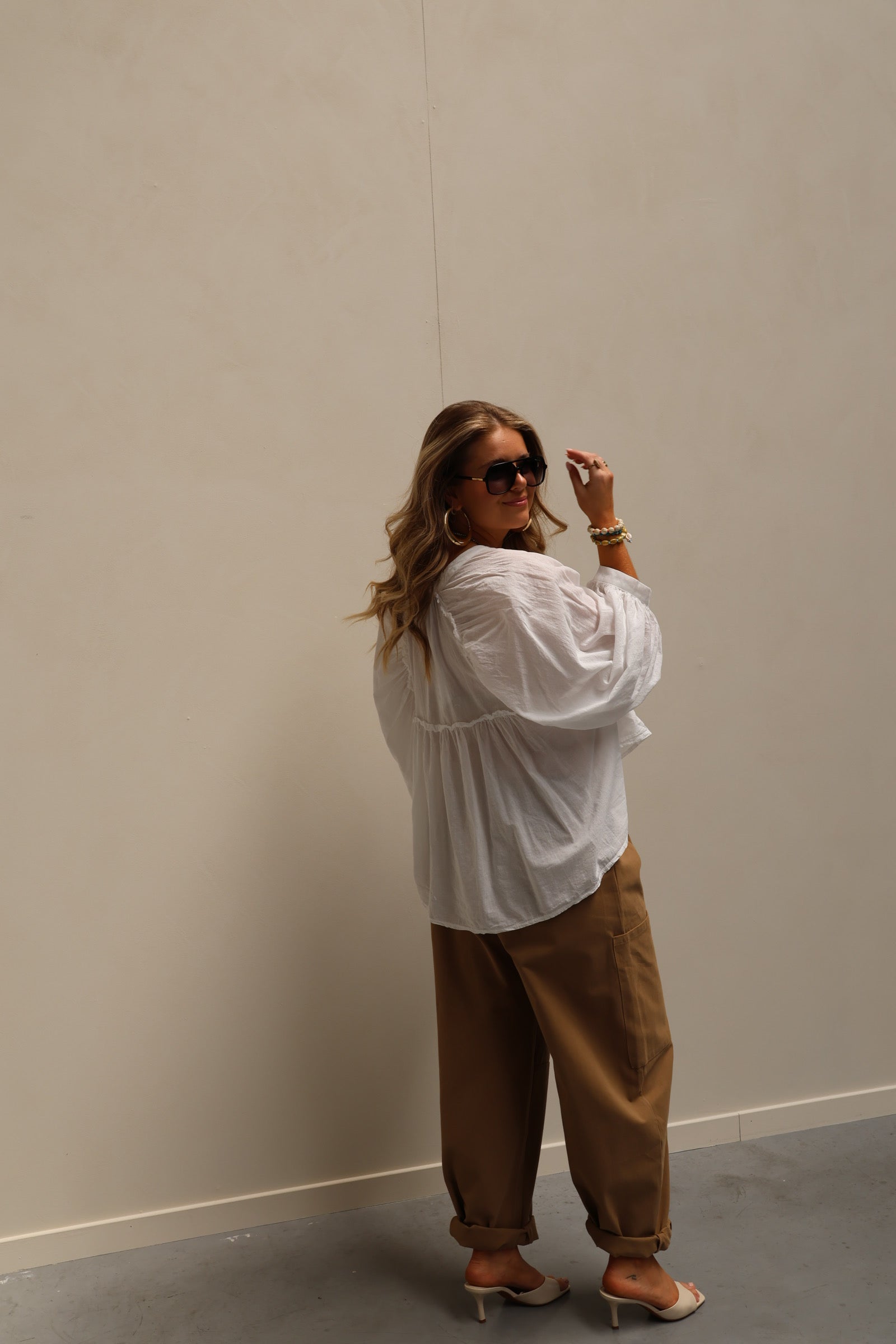 Juliette blouse met wijde mouwen wit