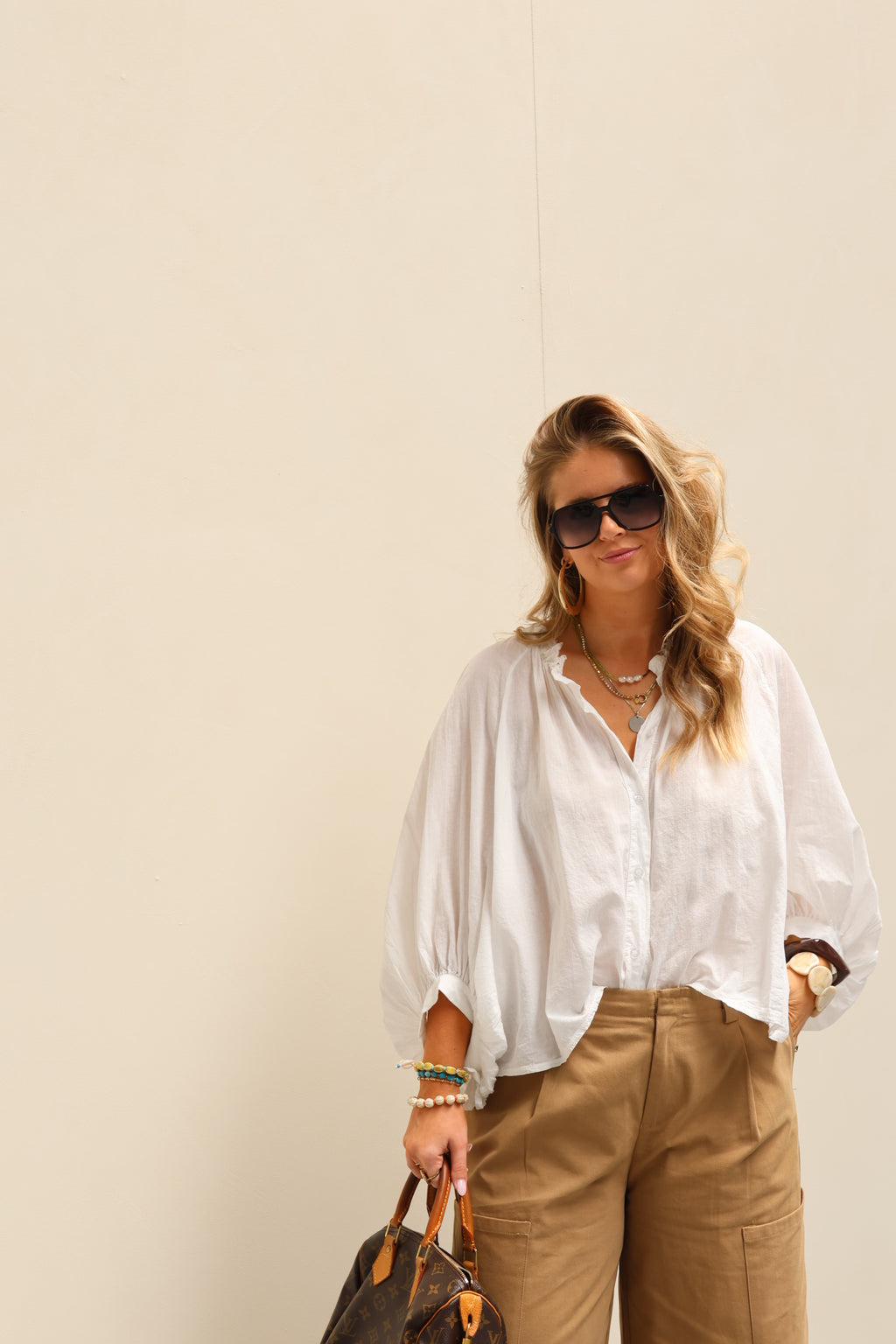 Juliette blouse met wijde mouwen wit
