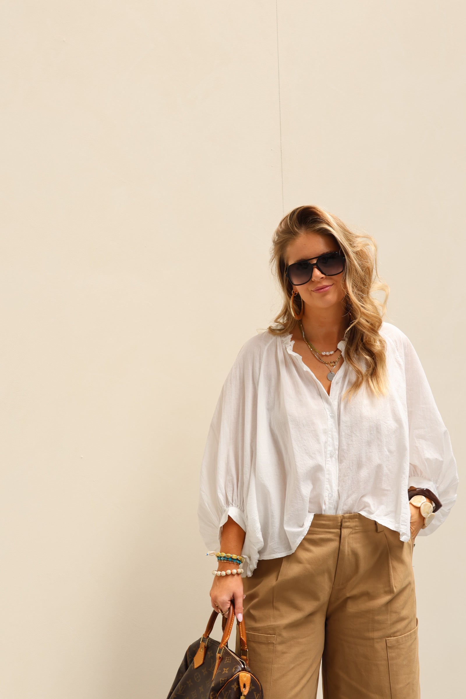Juliette blouse met wijde mouwen wit