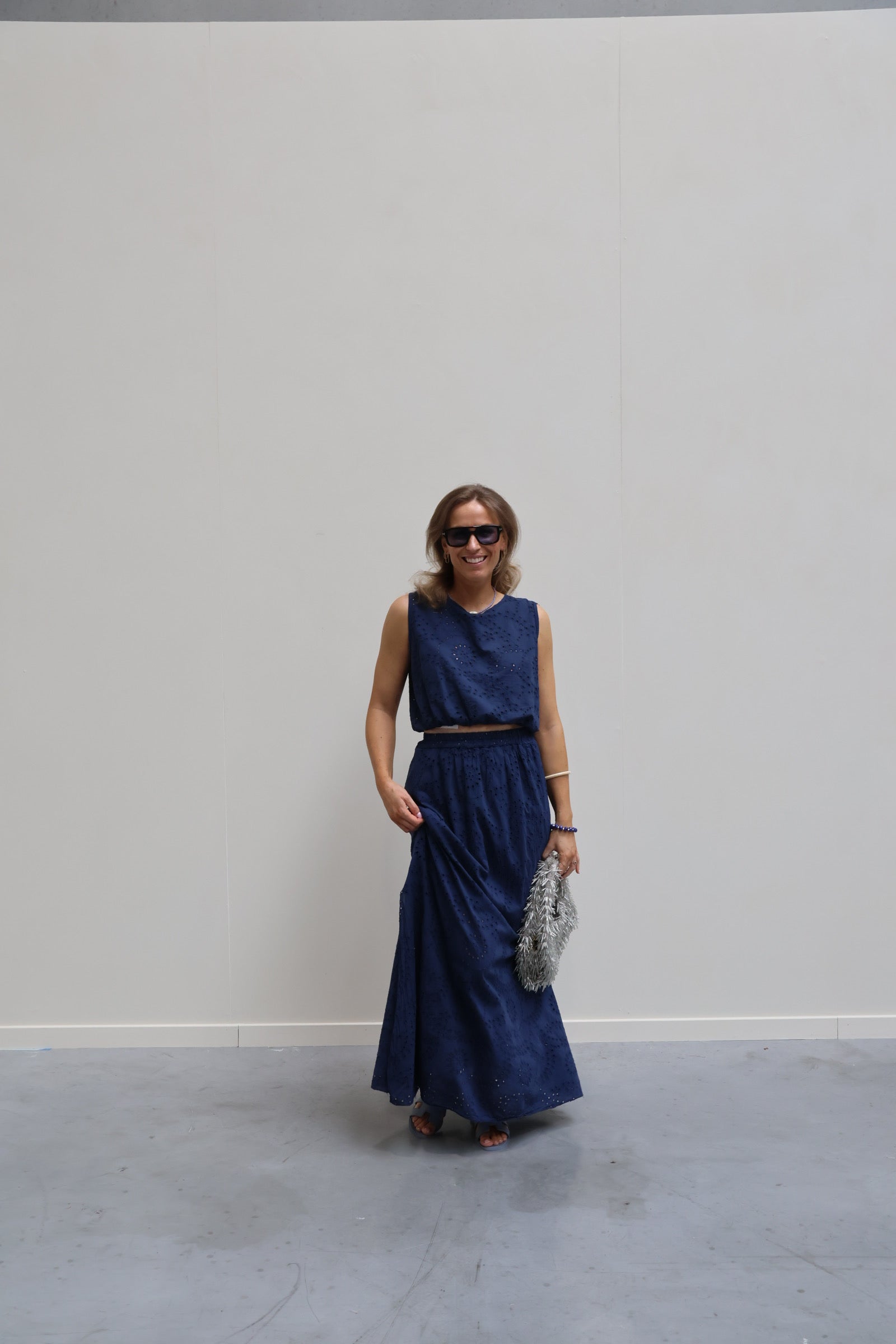 Olivia broderie set marine