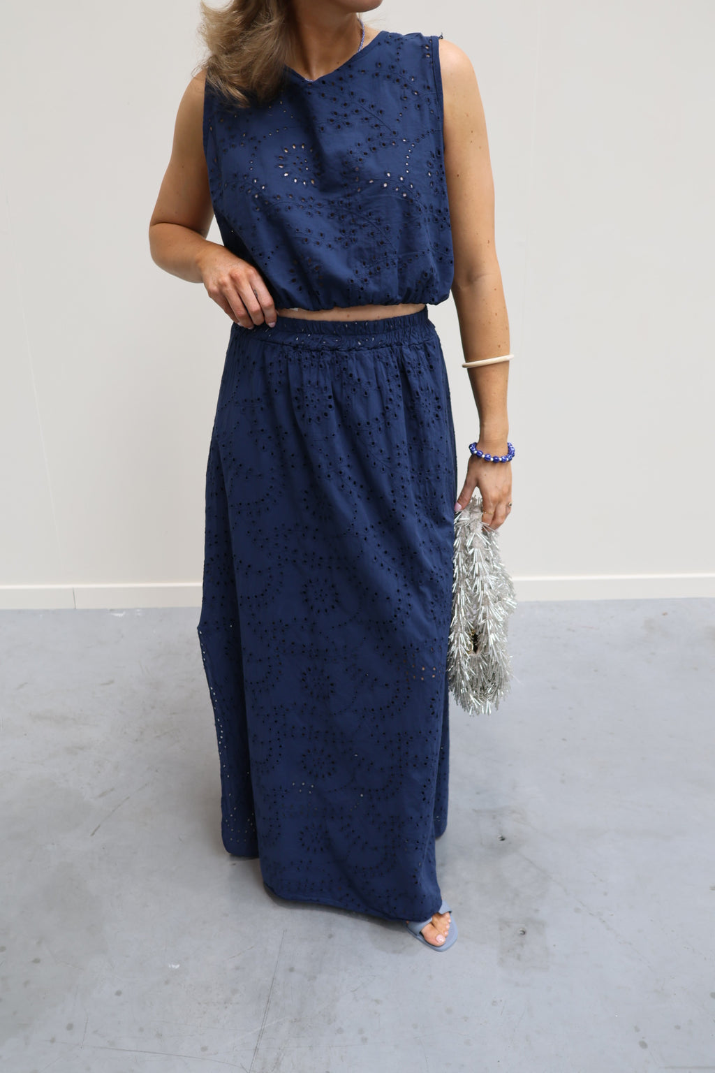 Olivia broderie set marine