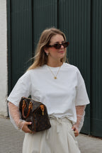 Laura T-shirt met polkadot mouwen