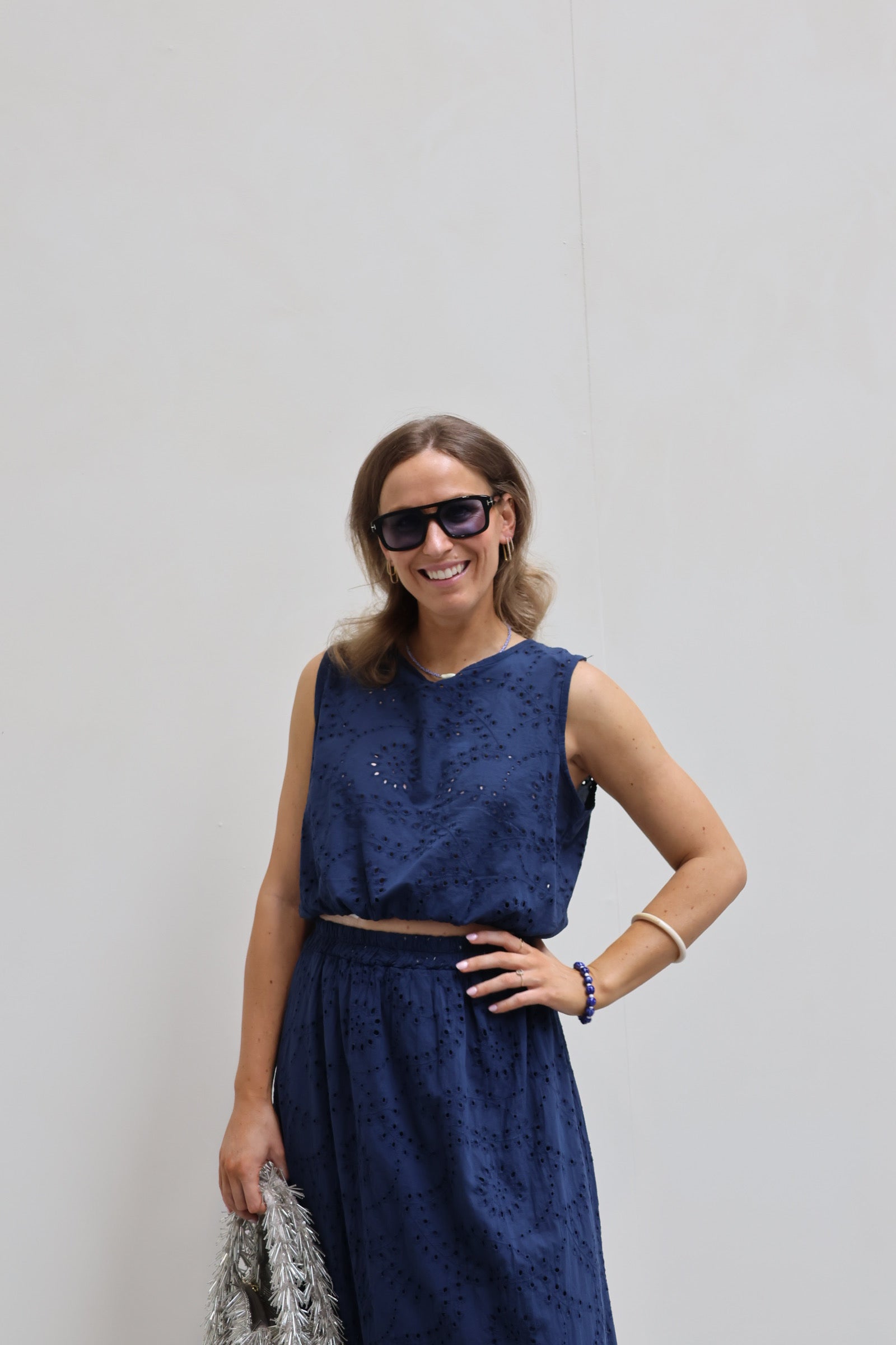 Olivia broderie set marine