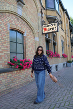 Ine wide leg jeans met plooidetail - long length