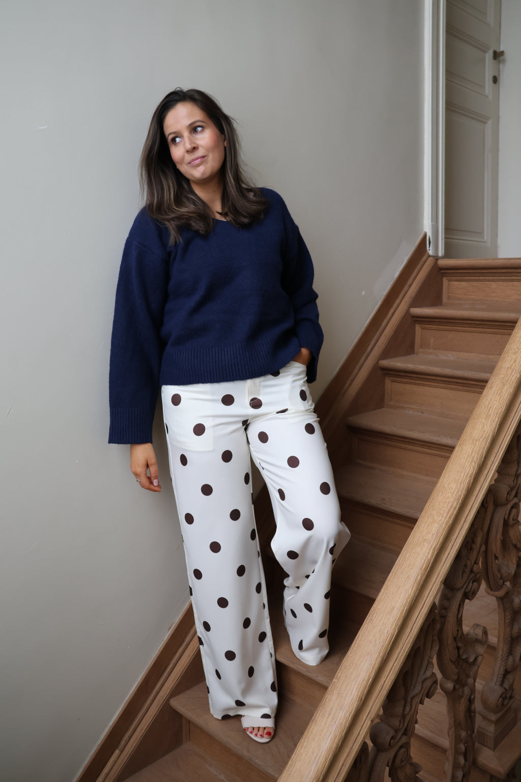 Larissa V-neck knit marine