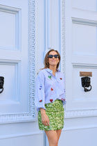 Tropical hemdje blauw/wit