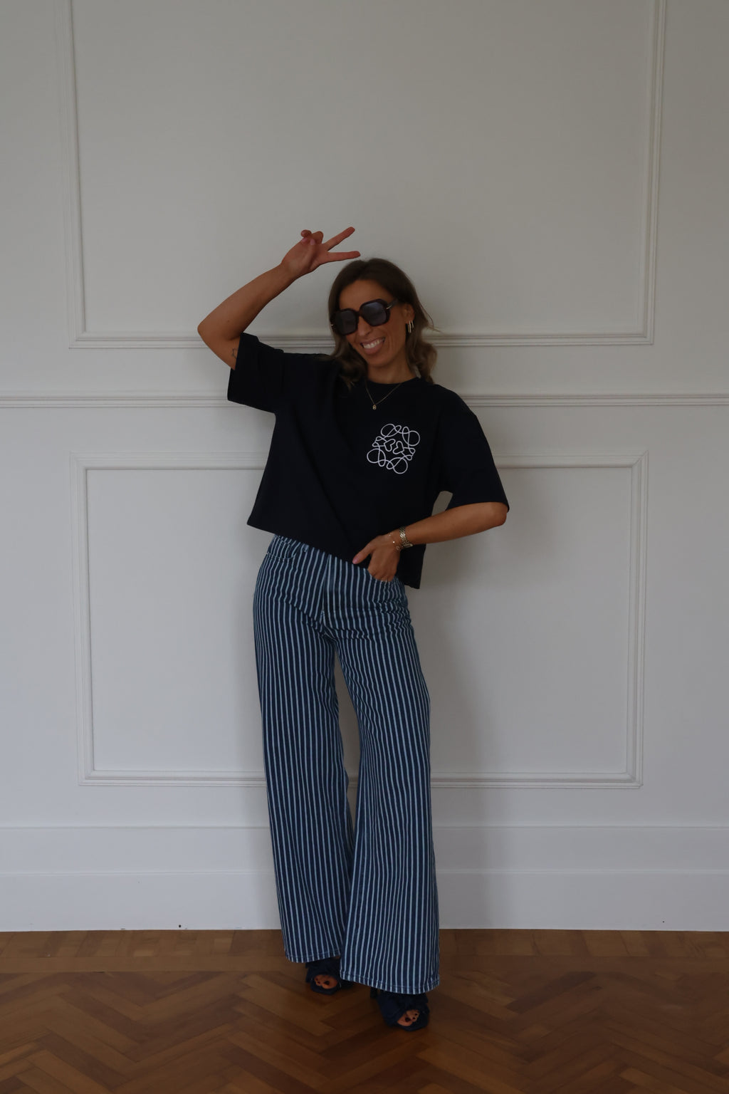 Nienke detail T-shirt marine