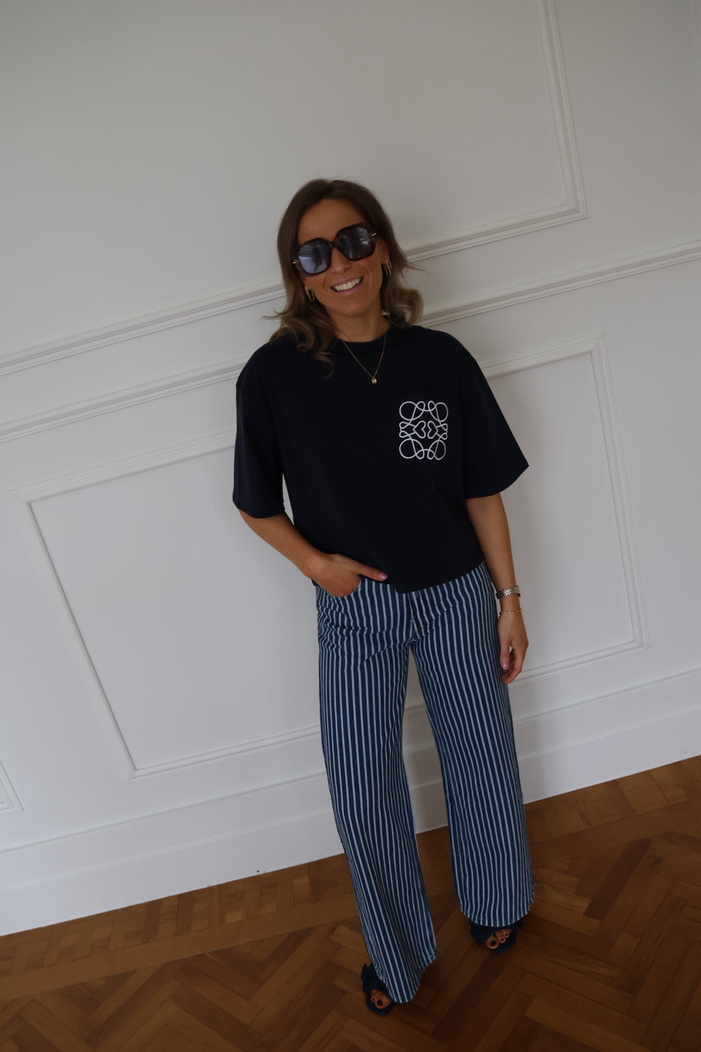 Nienke detail T-shirt marine