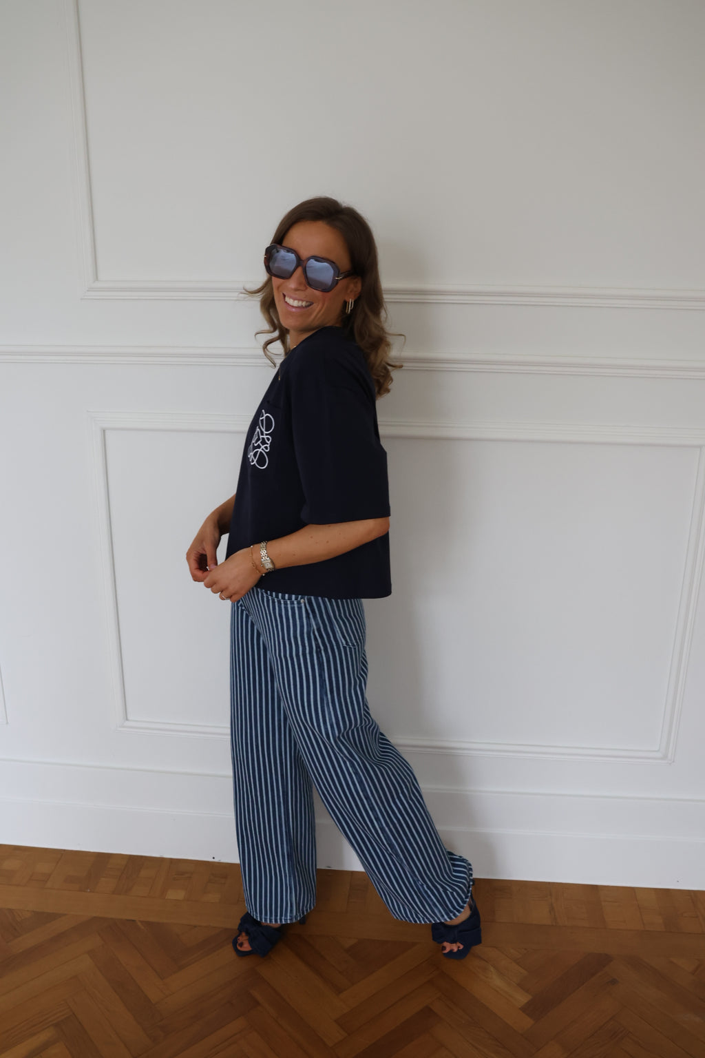 Nienke detail T-shirt marine
