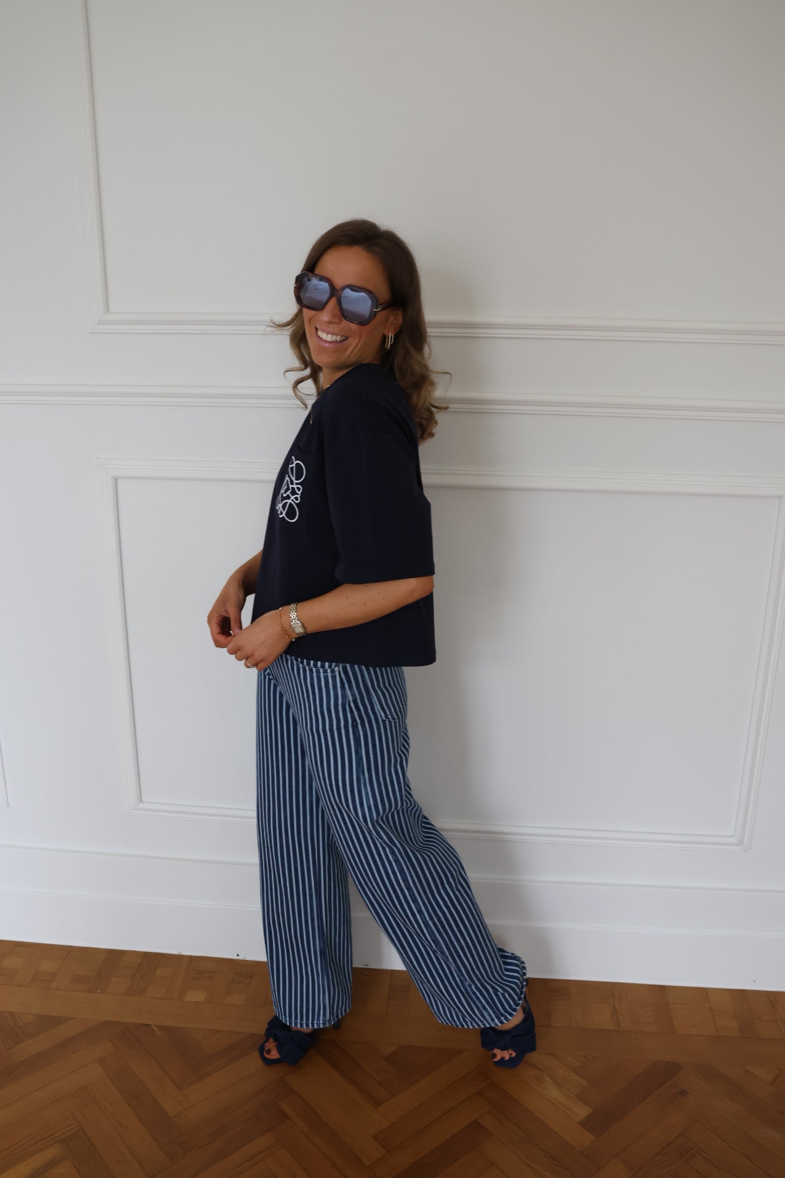 Nienke detail T-shirt marine