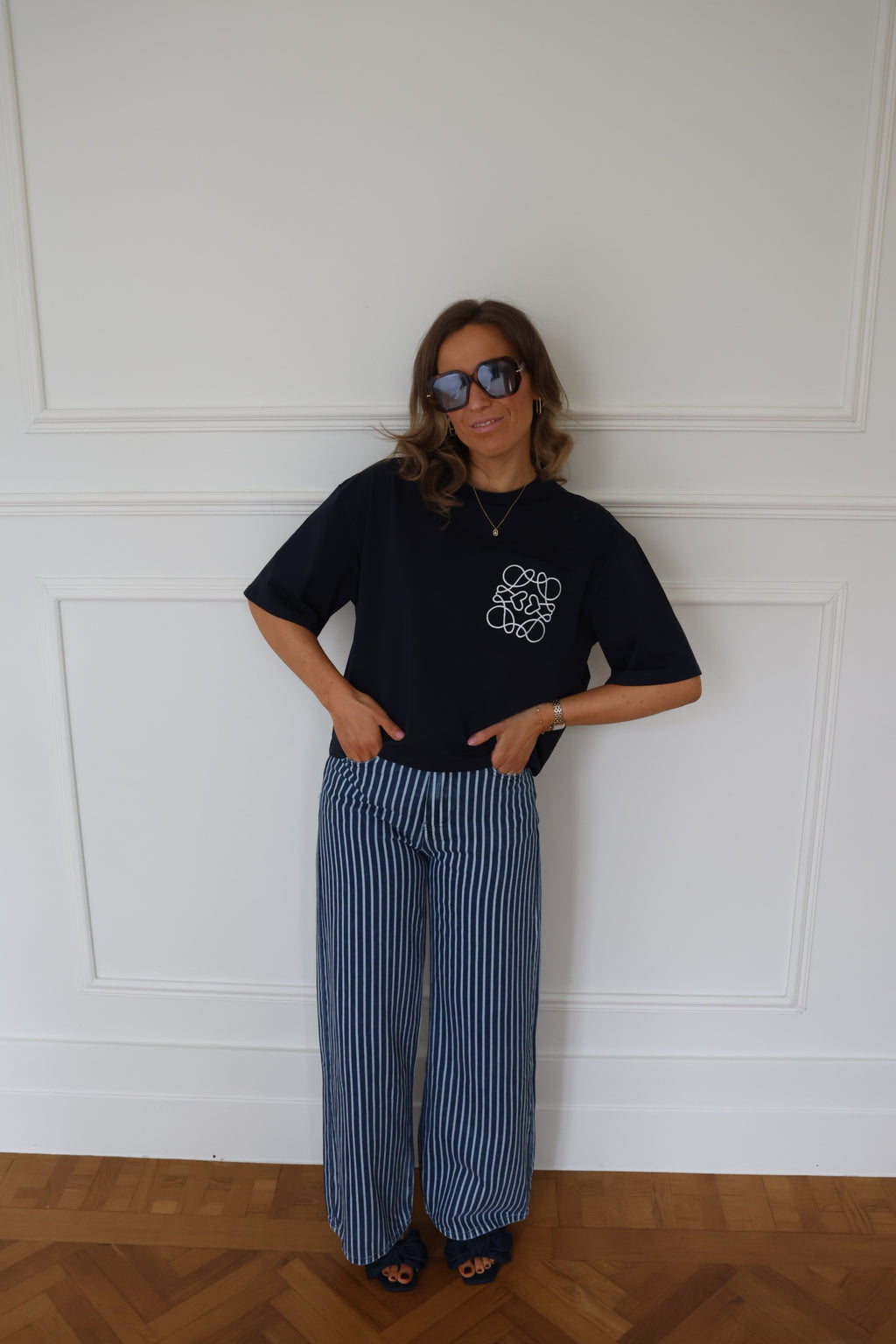 Nienke detail T-shirt marine