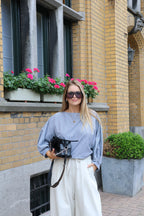 Lucy carreaux blouse blauw