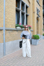 Lucy carreaux blouse blauw