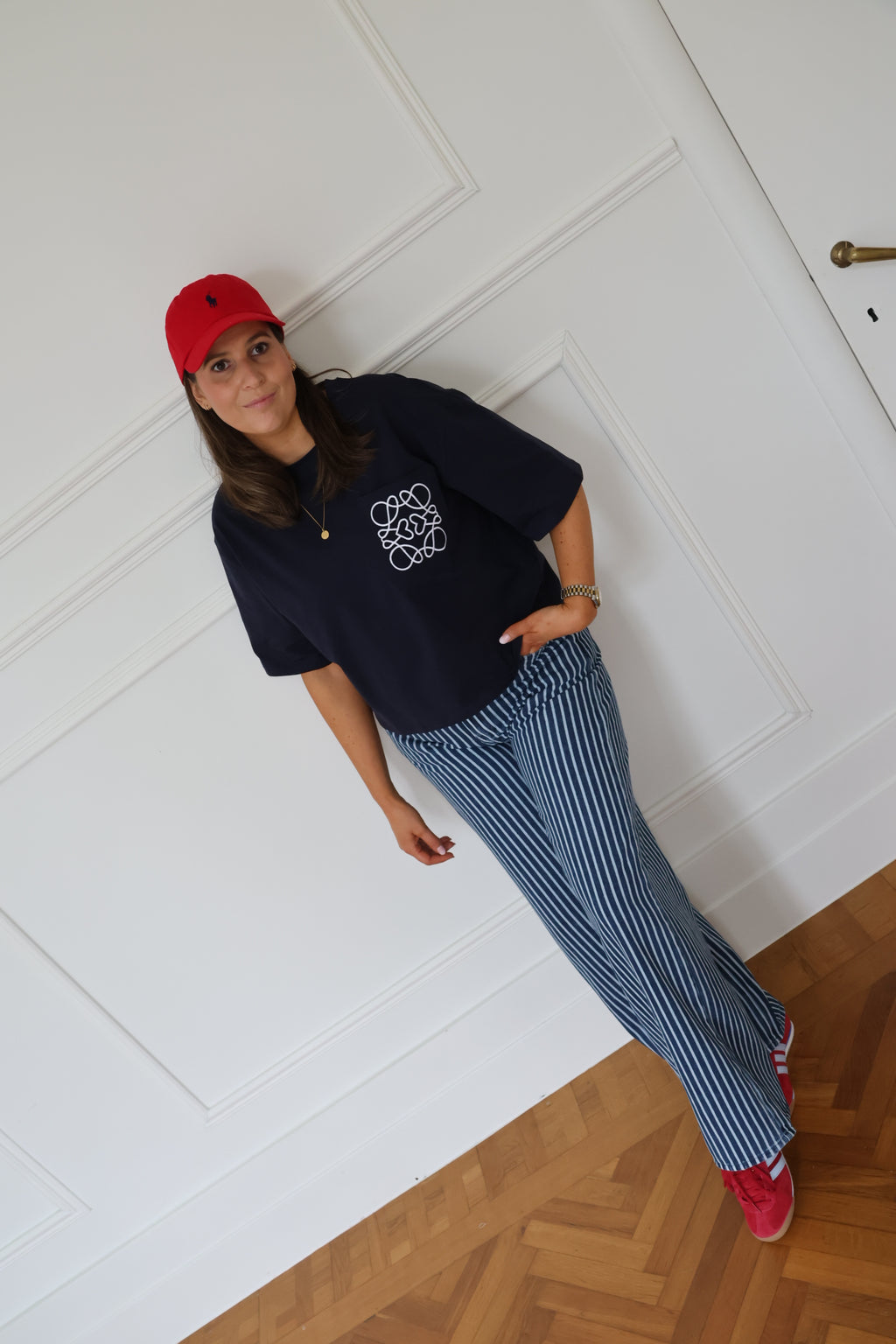 Nienke detail T-shirt marine