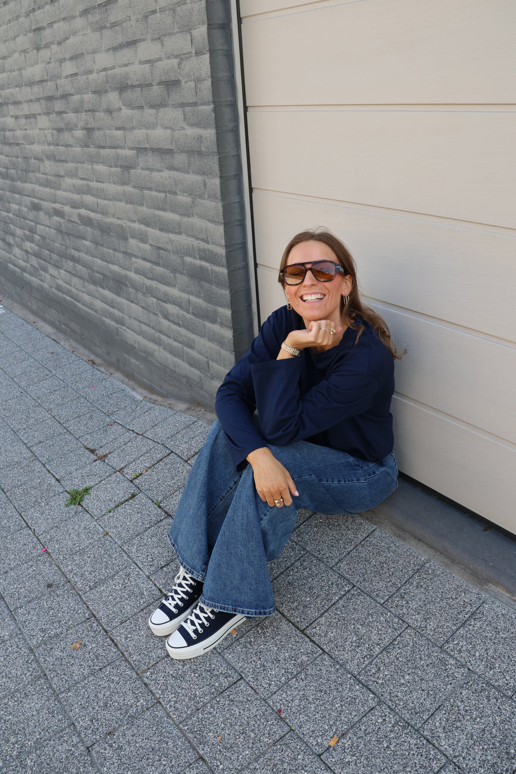 Boxy longsleeve marine