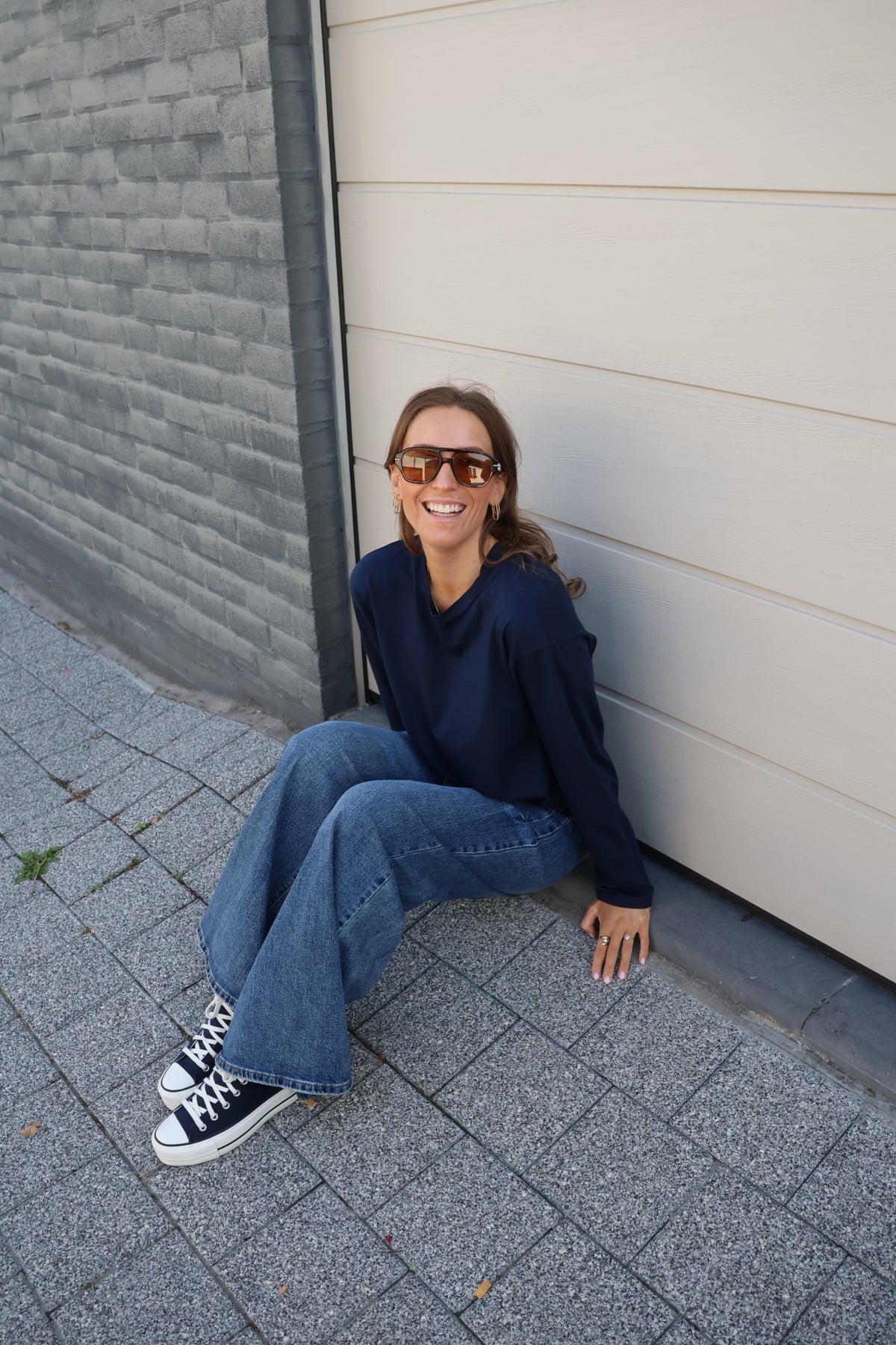 Boxy longsleeve marine