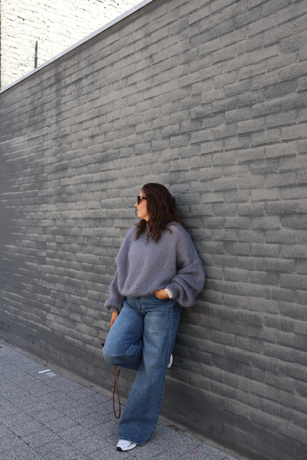 Ine wide leg jeans met plooidetail - long length