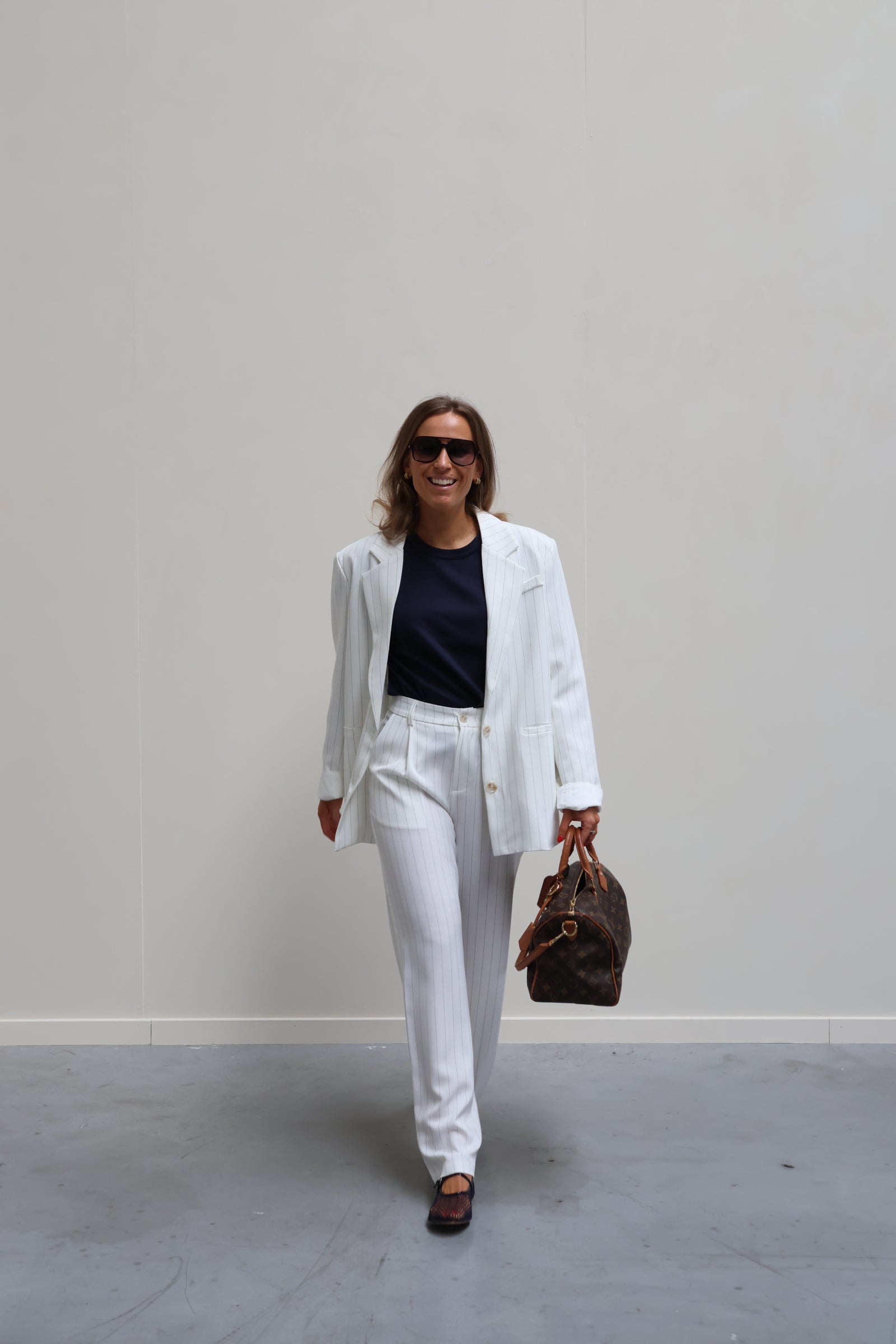 Céleste blazer wit met krijtstreep