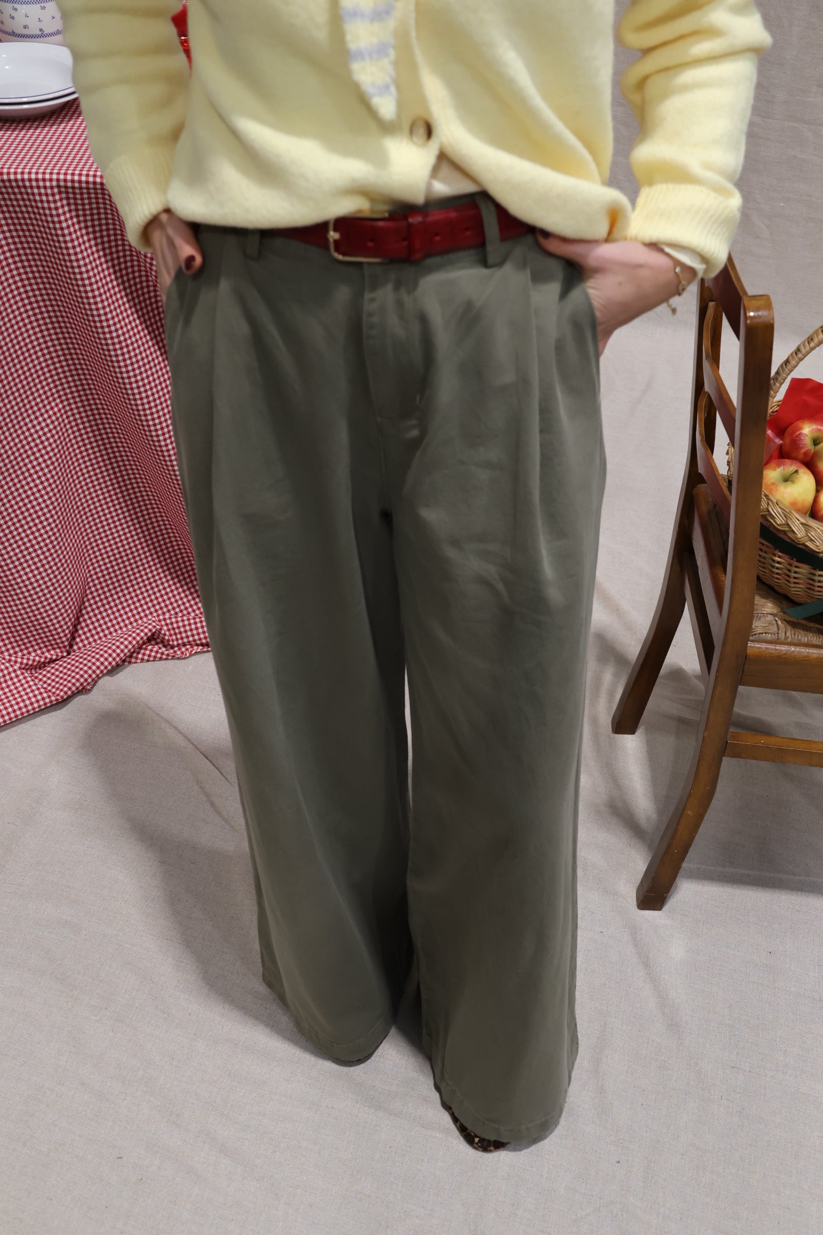 Mirella wide leg jeans kaki