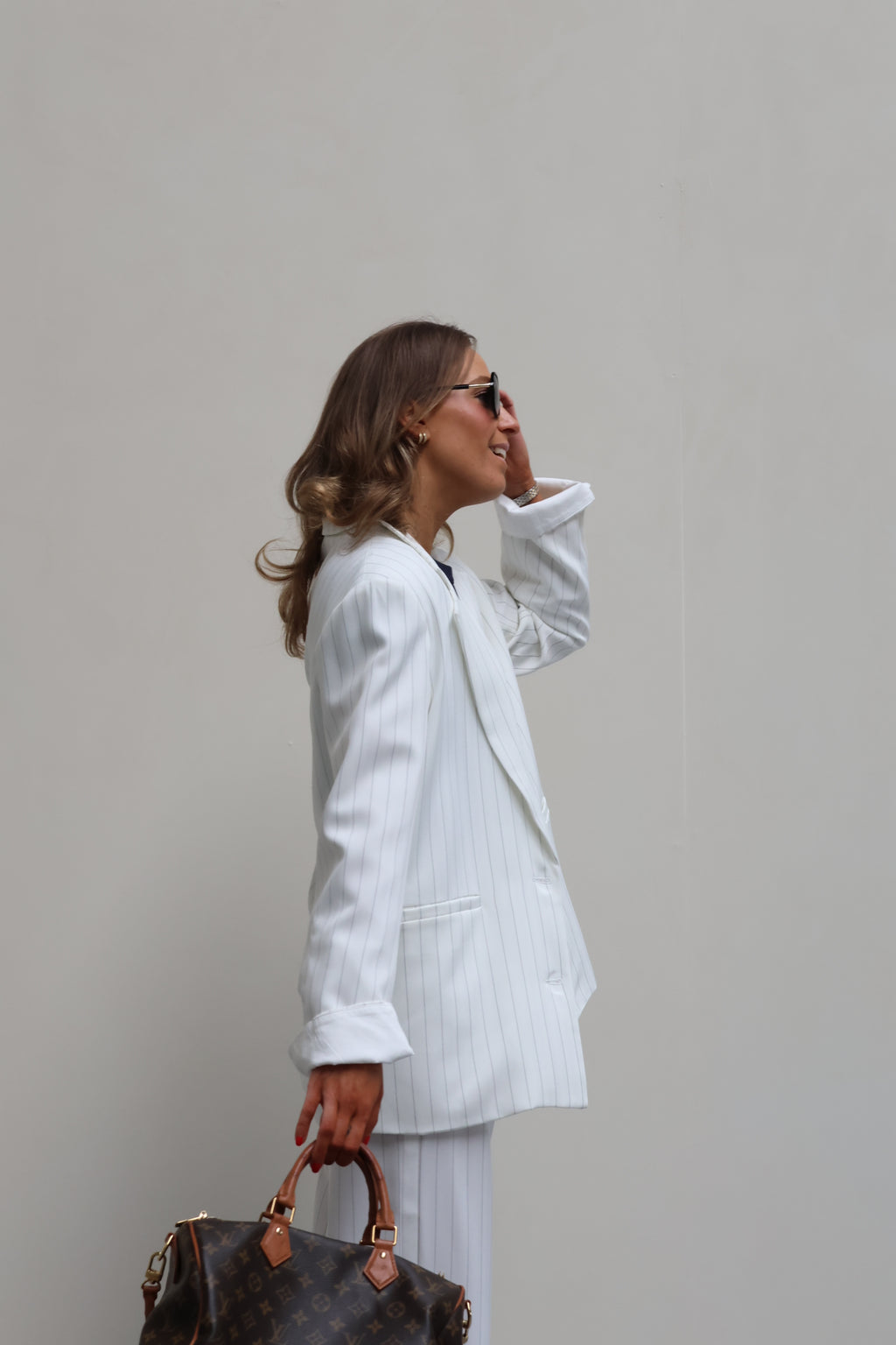 Céleste blazer wit met krijtstreep