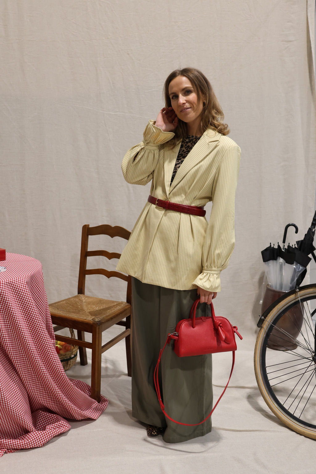 Elsa striped blazer yellow