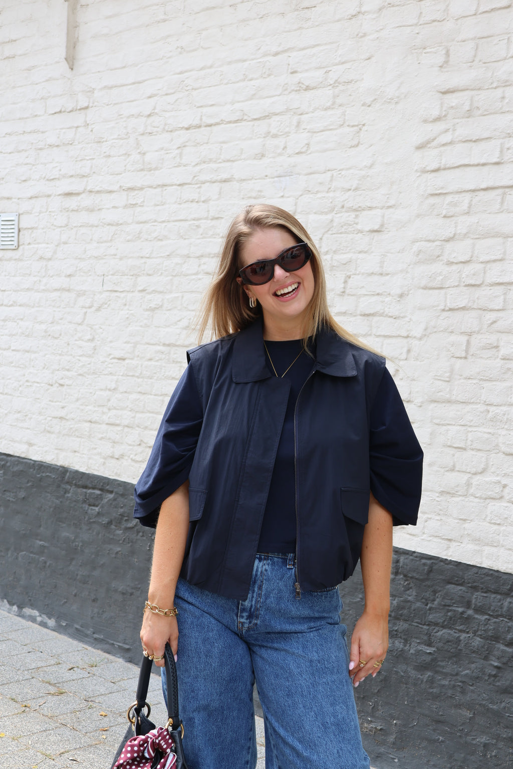 Emma cropped T-shirt marine