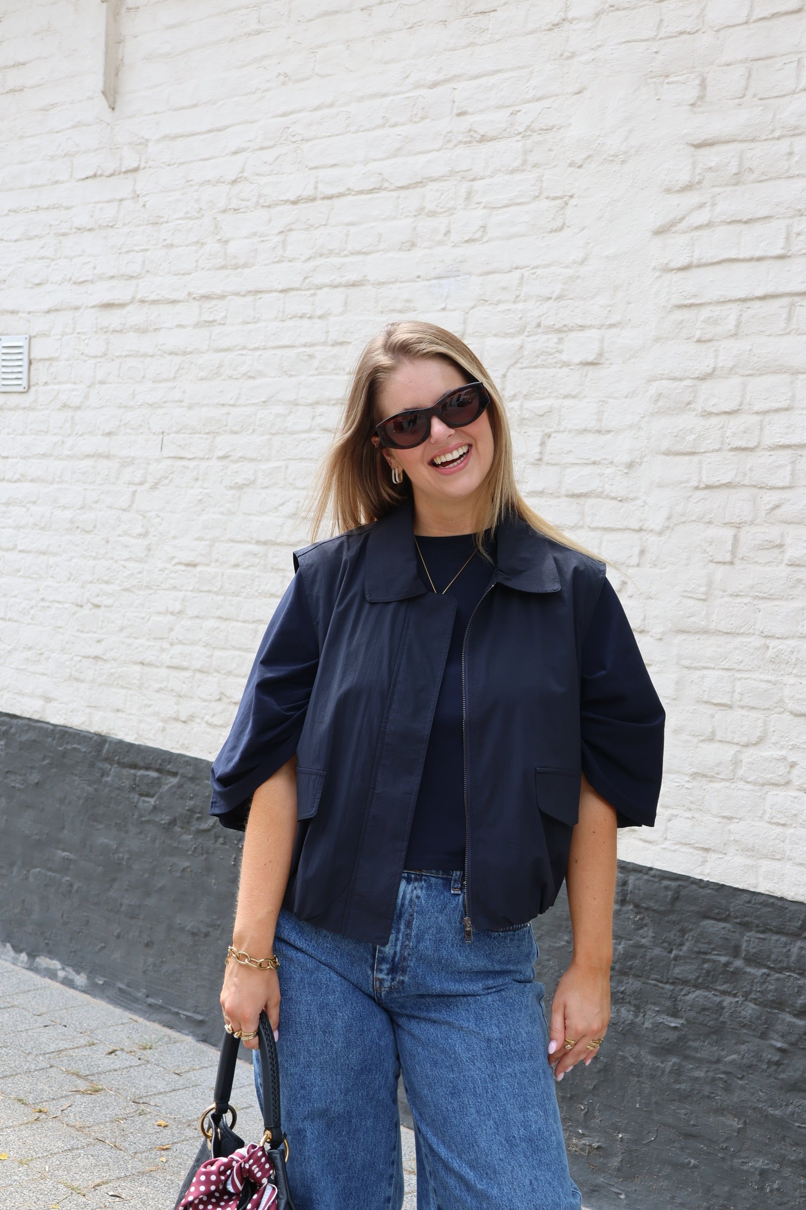 Emma cropped T-shirt marine